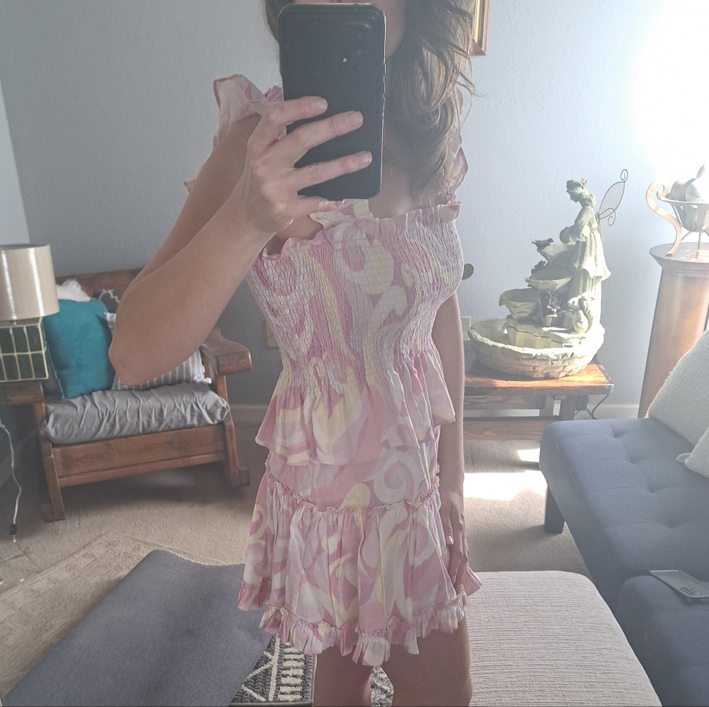 Hill House The Paz Skirt In Candy Keleidoscope Ruffle Tiered Skirt Size Medium - Picture 6 of 15